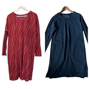 Lot Of 2 Gudrun Sjoden Sz M Dress Cottagecore Relaxed Boho Artsy Organic Cotton